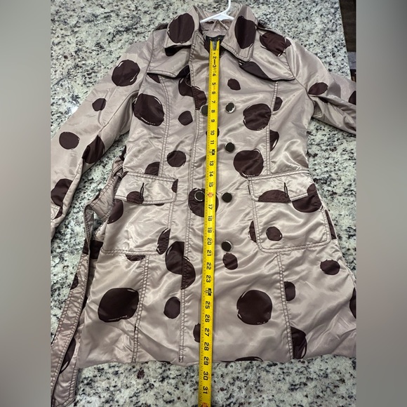 Dollhouse‎ Cream and Brown Polka Dot Trench Coat - Picture 4 of 4